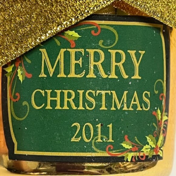 2011 Hand Blown Glass Christmas Champagne Bucket Ice Ornament Merry Christmas - Picture 15 of 16